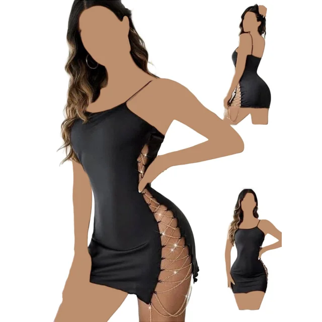 لباس خواب ساتن بغل زنجیر دار