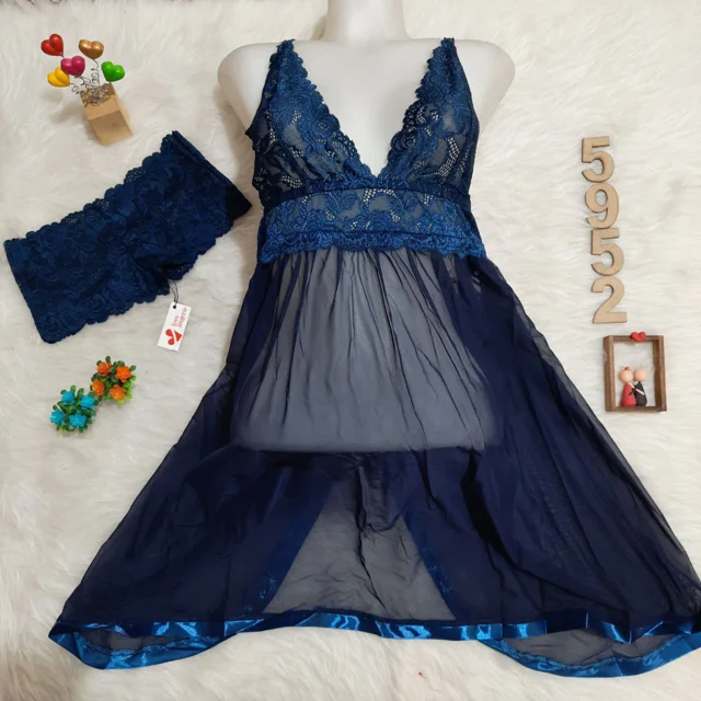 لباس خواب توری پشت بازفری سایز ۳۸ تا ۴۲