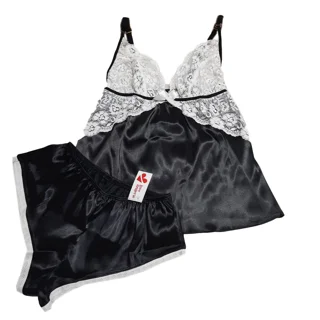 ست تاپ و شورت ساتن فری سایز ۳۸ تا ۴۰ کد۸۰۵۱