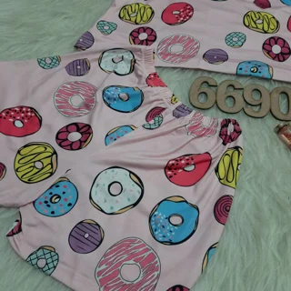 تاپ شورت راحتی طرح دونات فری سایز ۳۸ تا ۴۲ کد۶۶۹۰