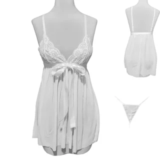 لباس خواب عروس ۲ تکه با شورت سایز 38 تا 42 کد۳۲۴