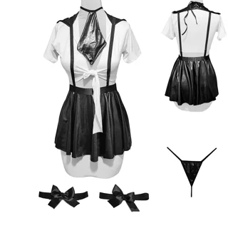 کاستوم منشی(معلم) زنانه ۵ تکه با کراوات و حلقه پا فری سایز ۳۸ تا ۴۲ کد ۱۰۰